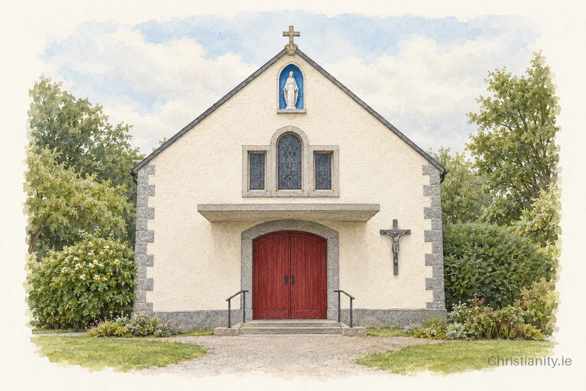 Watercolour and ink illustration of St Mary's Church