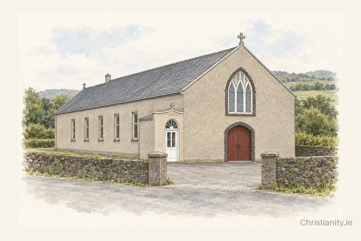 Watercolour and ink illustration of St. Mary's Church