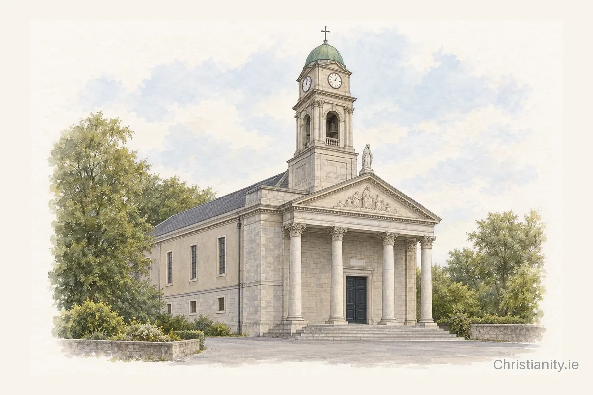 Watercolour and ink illustration of St. Mary's