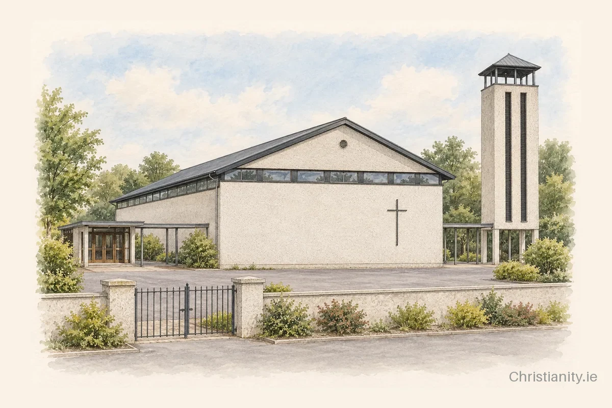 Watercolour and ink illustration of Saint Michael's Church, Mullinahone