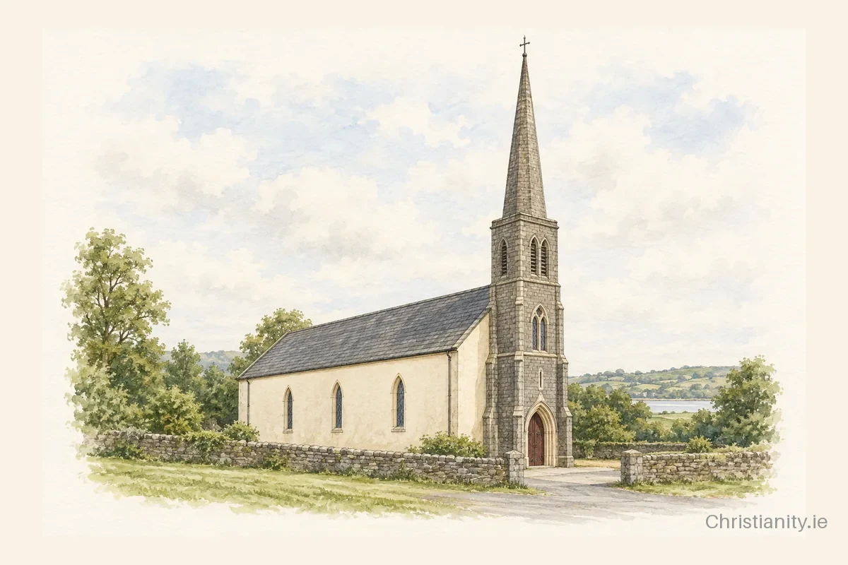 Watercolour and ink illustration of St. Nicholas Church