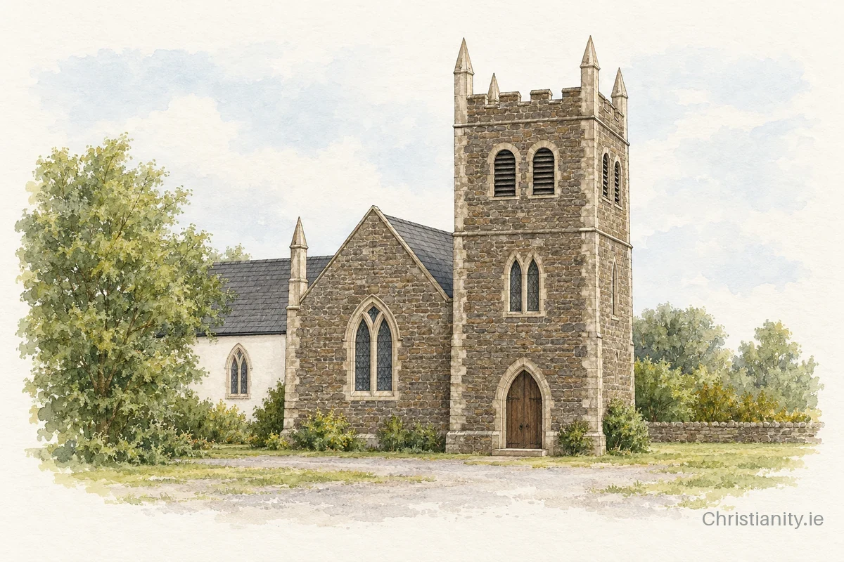 Watercolour and ink illustration of Saint Patrick's Church