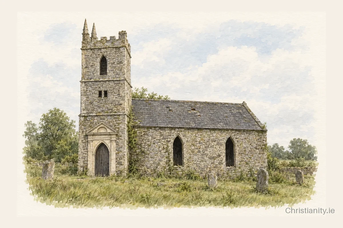 Watercolour and ink illustration of Saint Patrick's Church