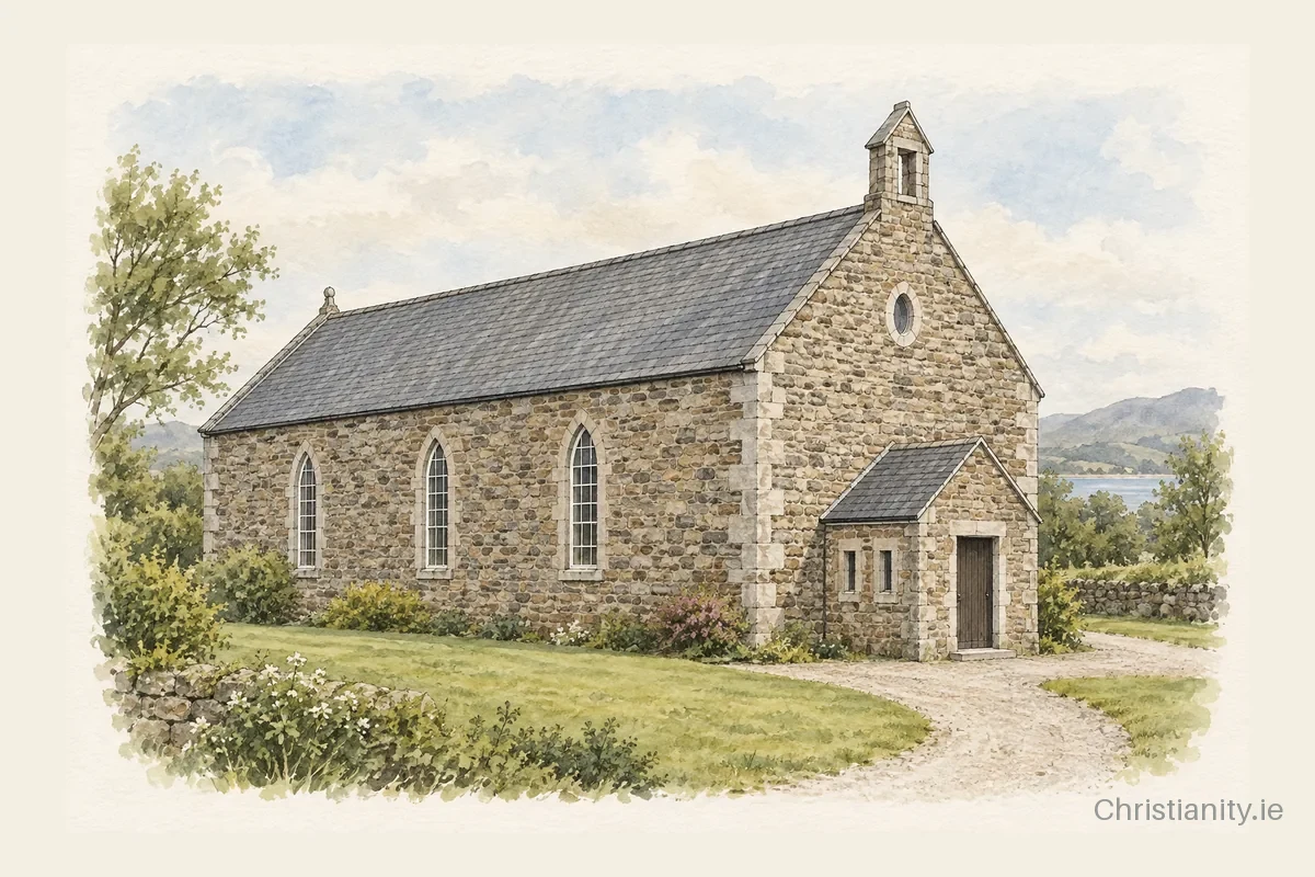 Watercolour and ink illustration of Saint Peter's Church