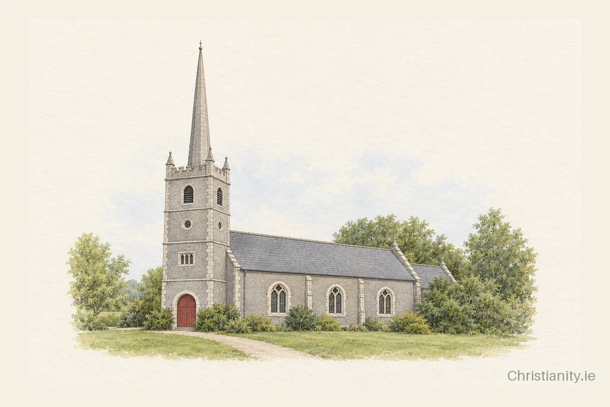 Watercolour and ink illustration of Shrule St Catherine (Ballymahon)