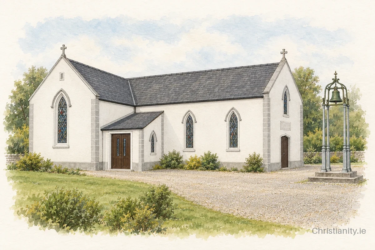 Watercolour and ink illustration of Ss. Peter and Paul - Dromard