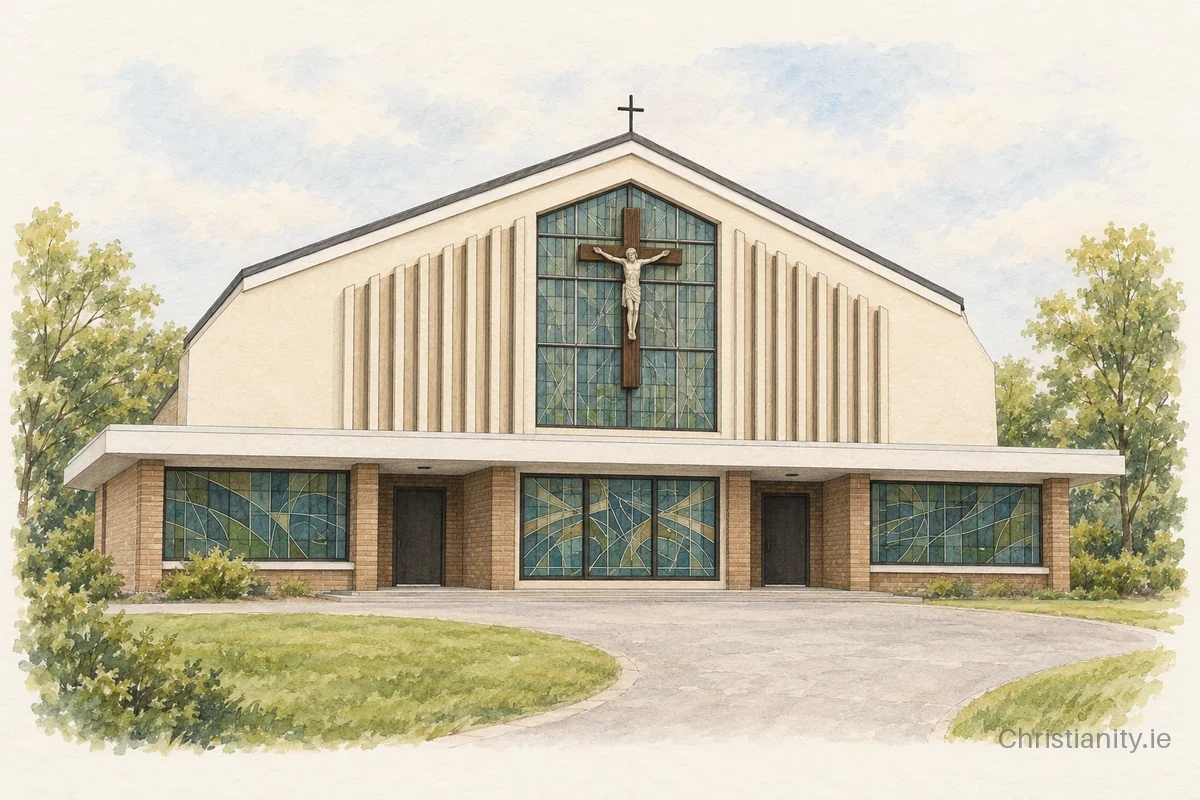 Watercolour and ink illustration of SS. Peter and Paul’s Church, Horseleap