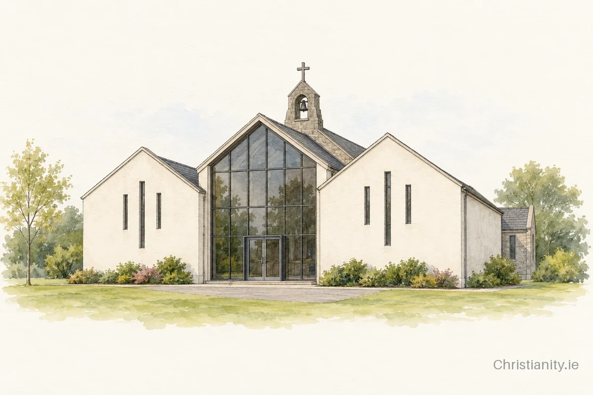 Watercolour and ink illustration of SS. Peter & Paul, Clarecastle
