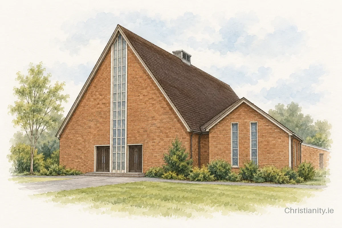 Watercolour and ink illustration of St. Andrews Presbyterian Church