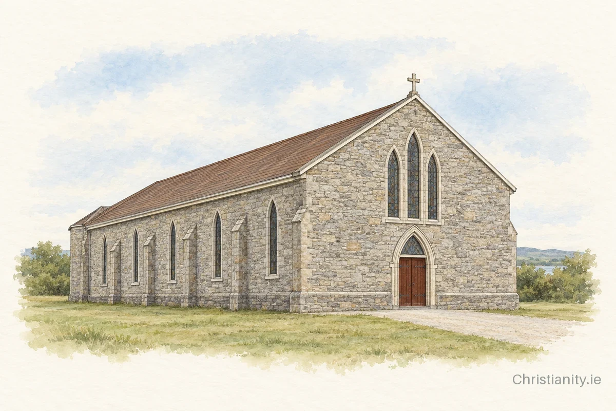 Watercolour and ink illustration of St. Anne