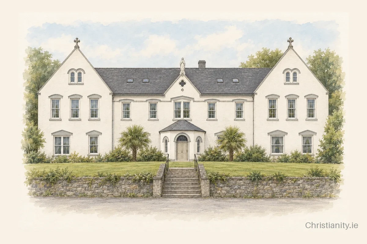 Watercolour and ink illustration of St. Athanasius Monastery