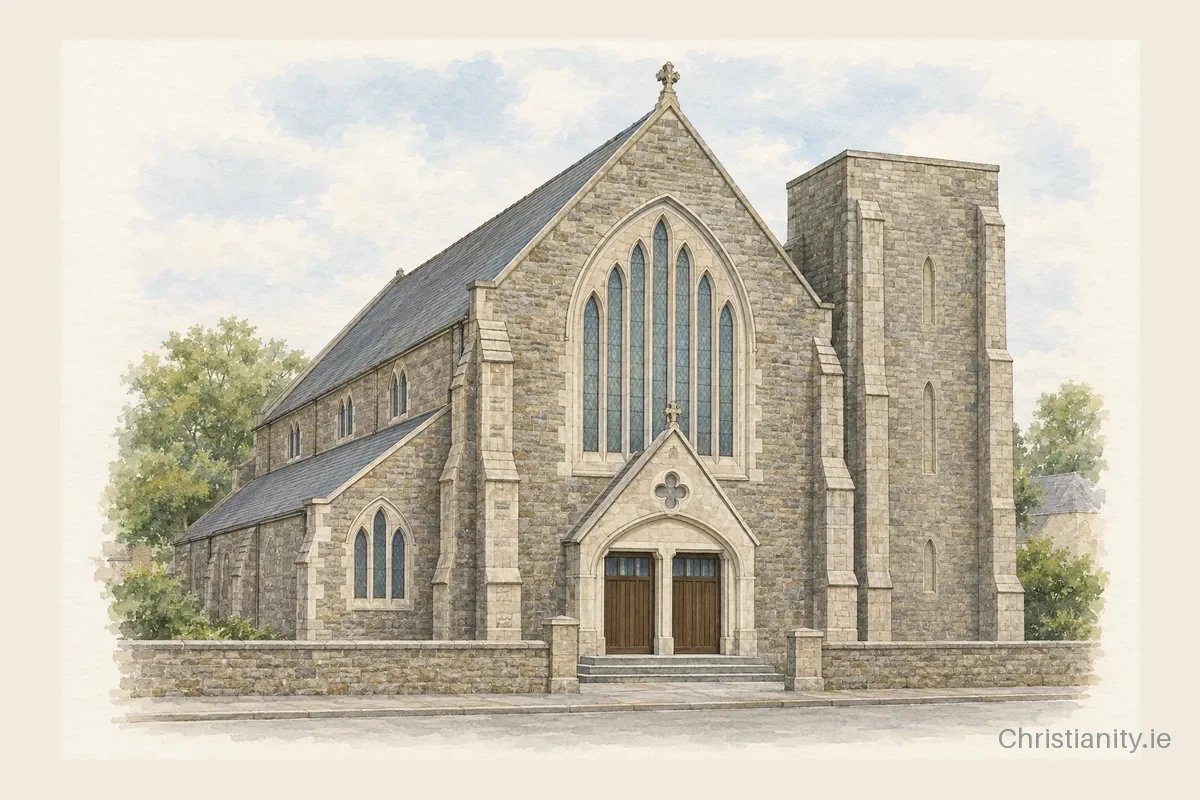 Watercolour and ink illustration of St Augustine's Church