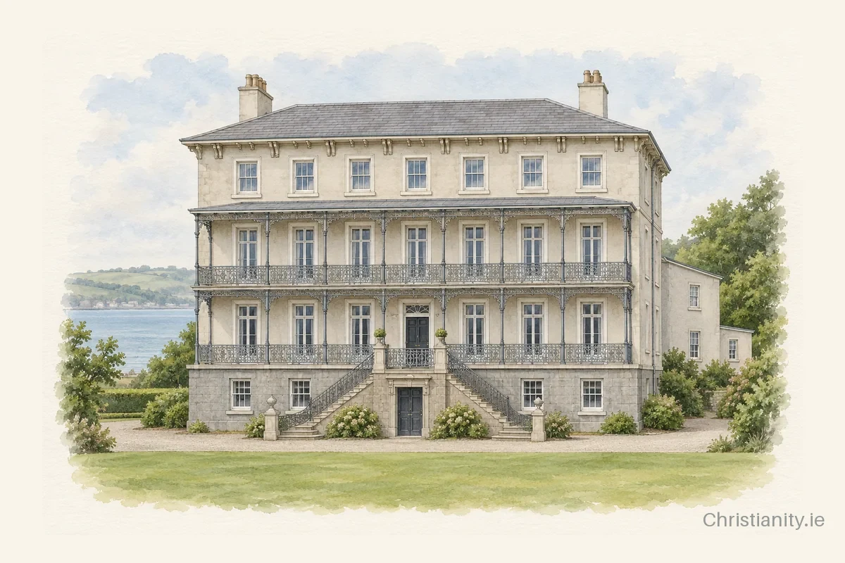 Watercolour and ink illustration of St Benedict's Priory