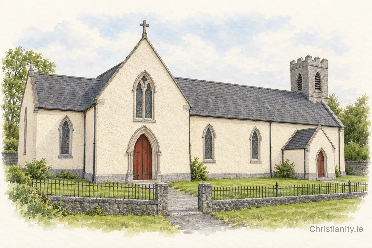 Watercolour and ink illustration of St. Brendan