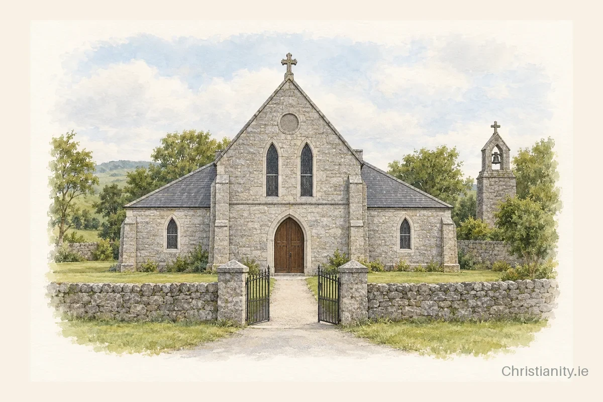 Watercolour and ink illustration of St. Brigid