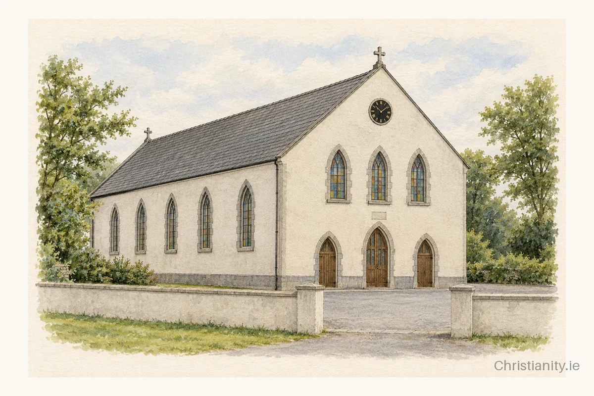 Watercolour and ink illustration of St. Brigid