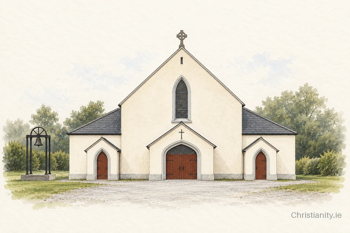 Watercolour and ink illustration of St. Brigid's