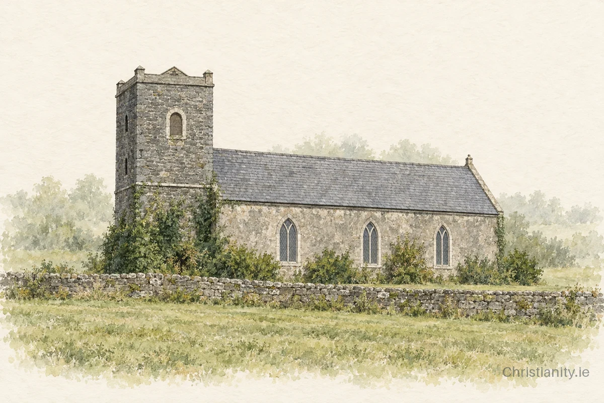 Watercolour and ink illustration of St. Catherine's Church