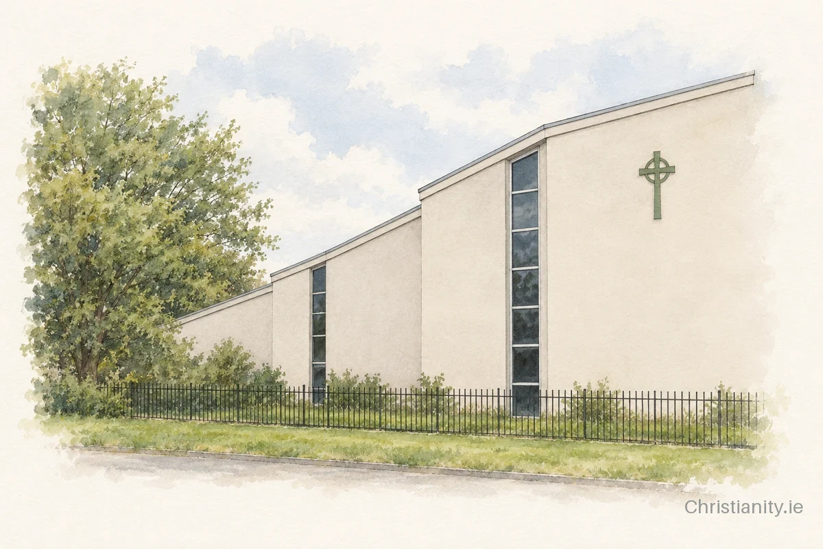 Watercolour and ink illustration of St. Ciaran
