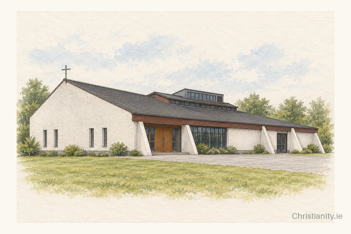Watercolour and ink illustration of St. Colman, Mucklagh
