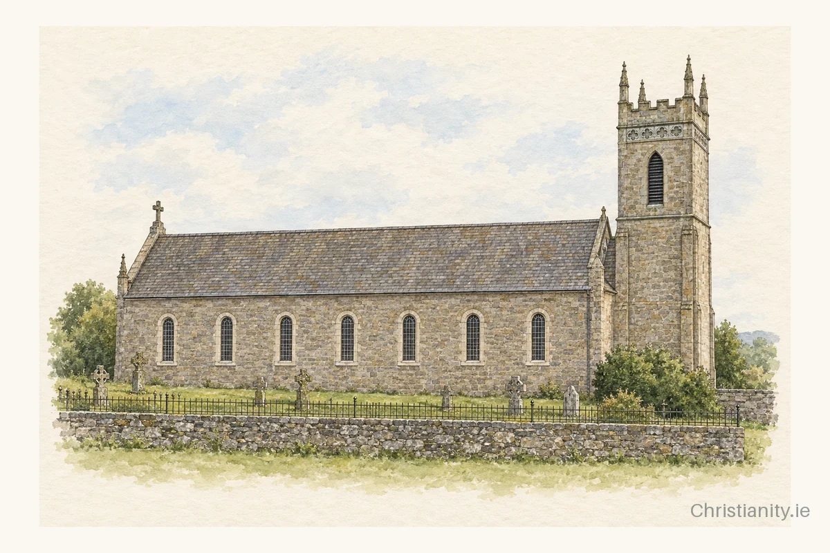 Watercolour and ink illustration of St Columba’s