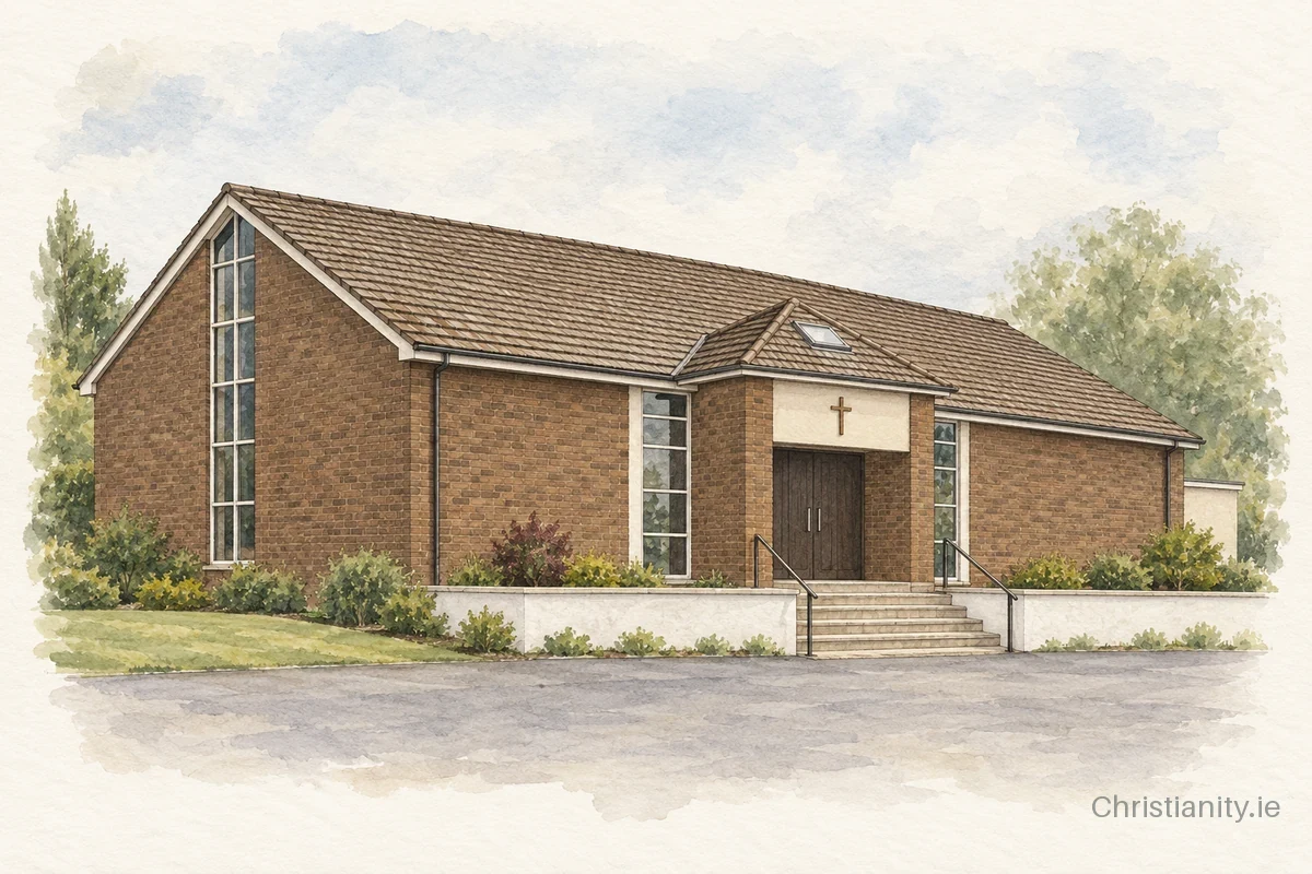 Watercolour and ink illustration of St. Dallan's, Kildallan