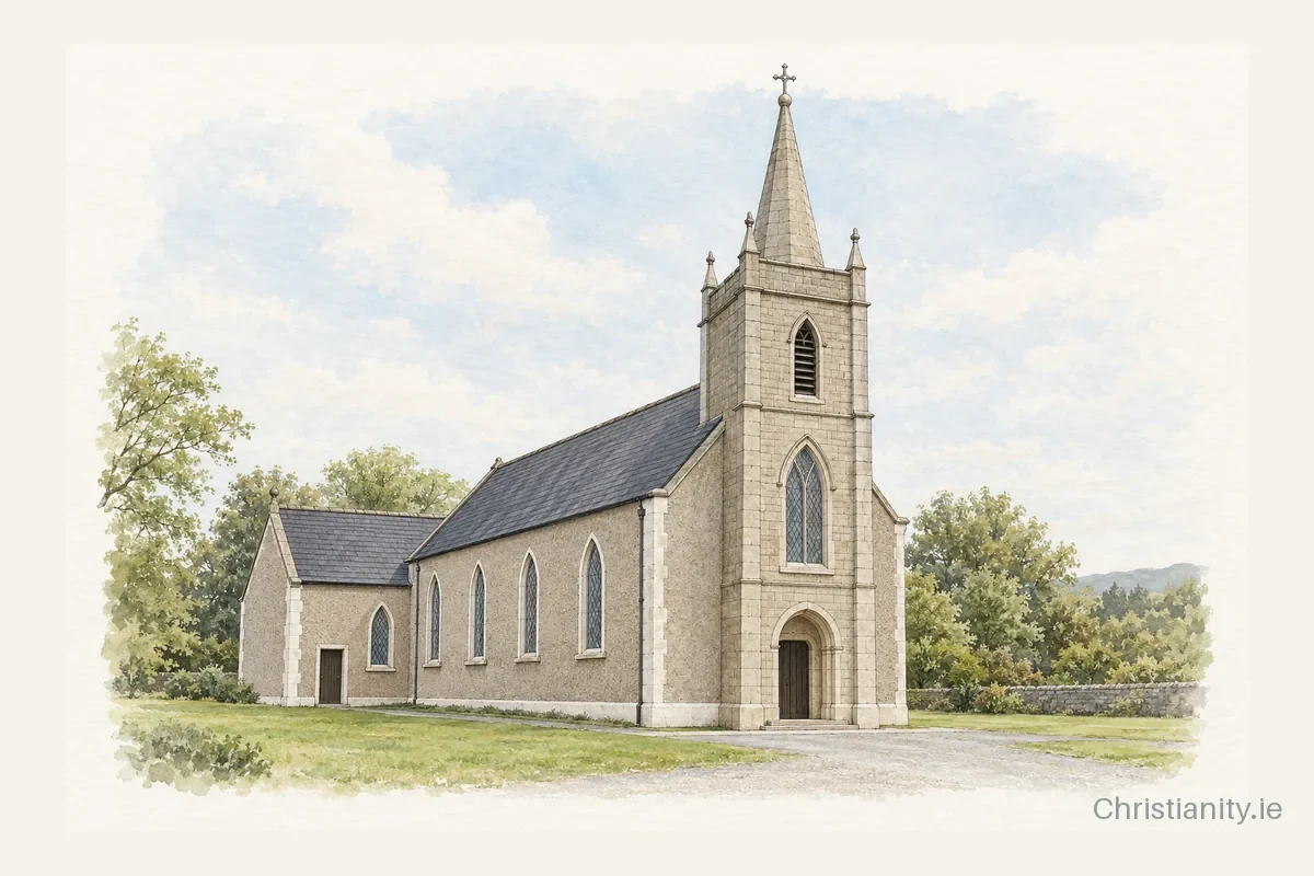 Watercolour and ink illustration of St David, Mullinarrigle