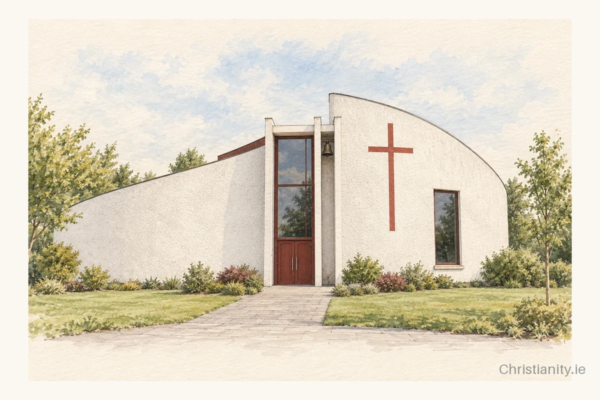 Watercolour and ink illustration of St. Finian