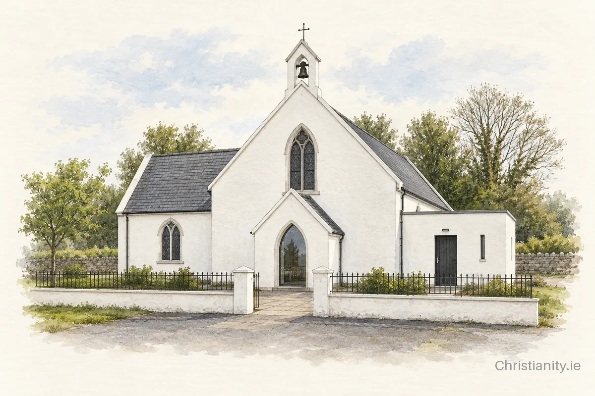 Watercolour and ink illustration of St. Iomar
