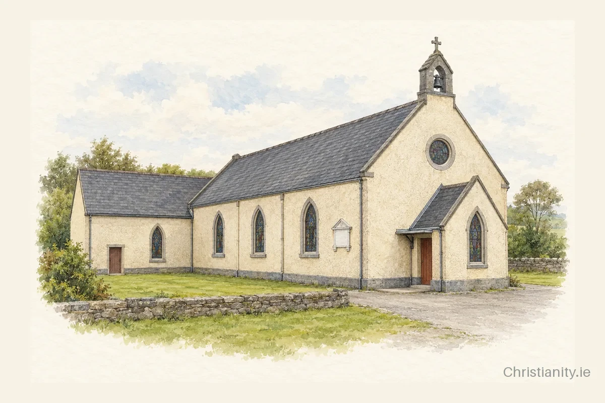 Watercolour and ink illustration of St. James, Ardfield