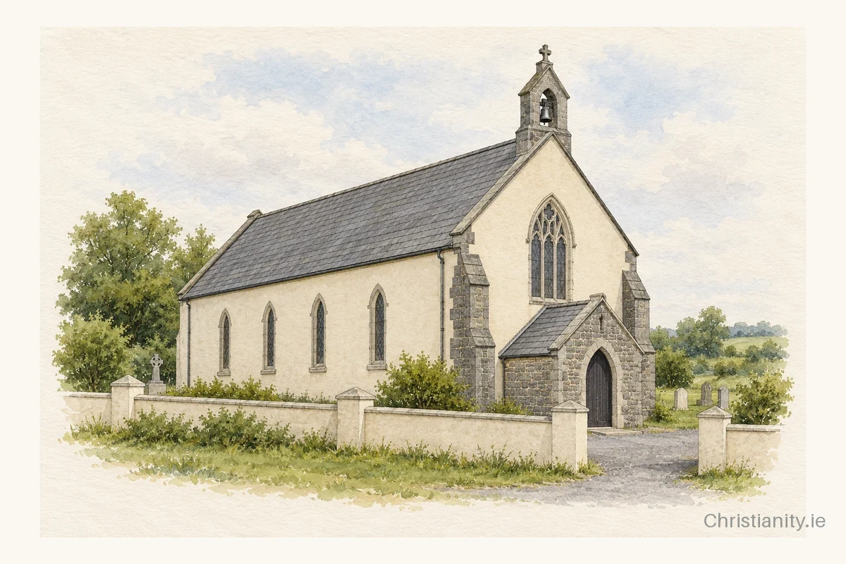 Watercolour and ink illustration of St. John the Baptist, Athlacca