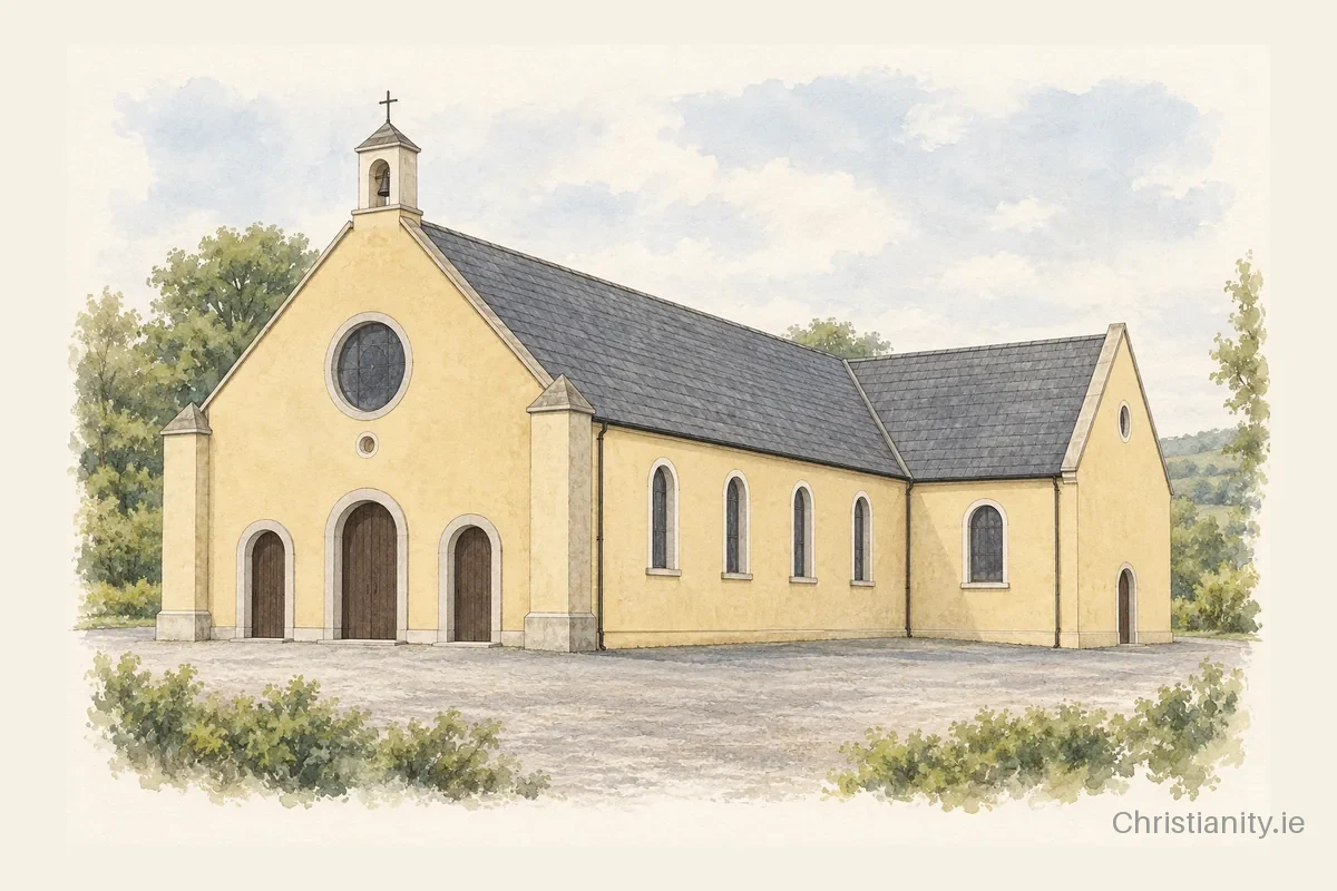 Watercolour and ink illustration of St. John the Baptist, Ballinagree