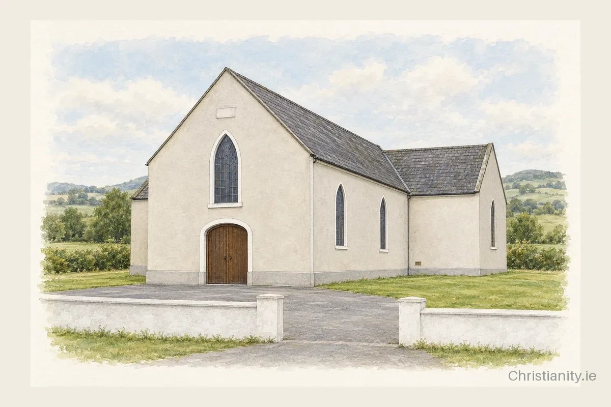 Watercolour and ink illustration of St. John The Baptist, Camblin