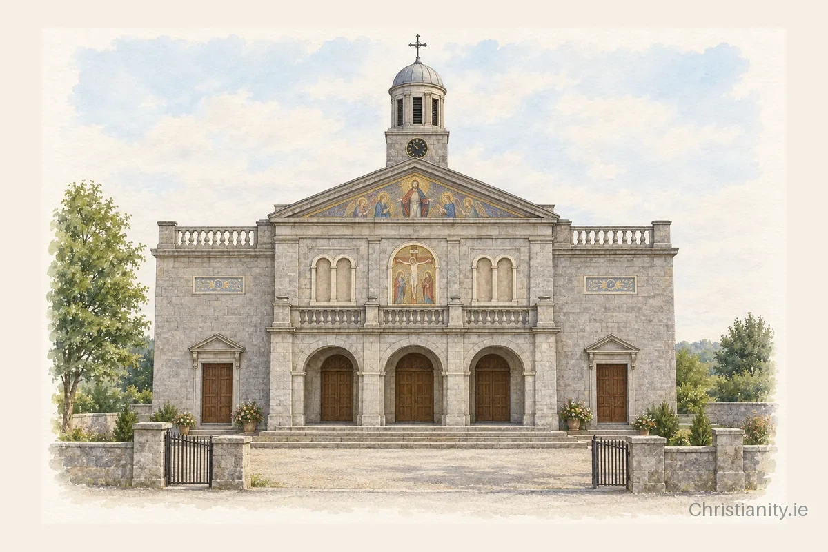 Watercolour and ink illustration of St. John the Baptist, Cashel