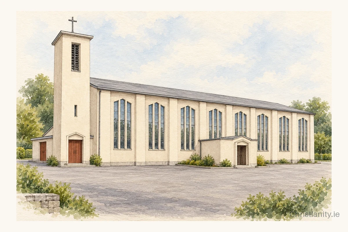 Watercolour and ink illustration of St. John the Baptist (Castlemahon Catholic Church)