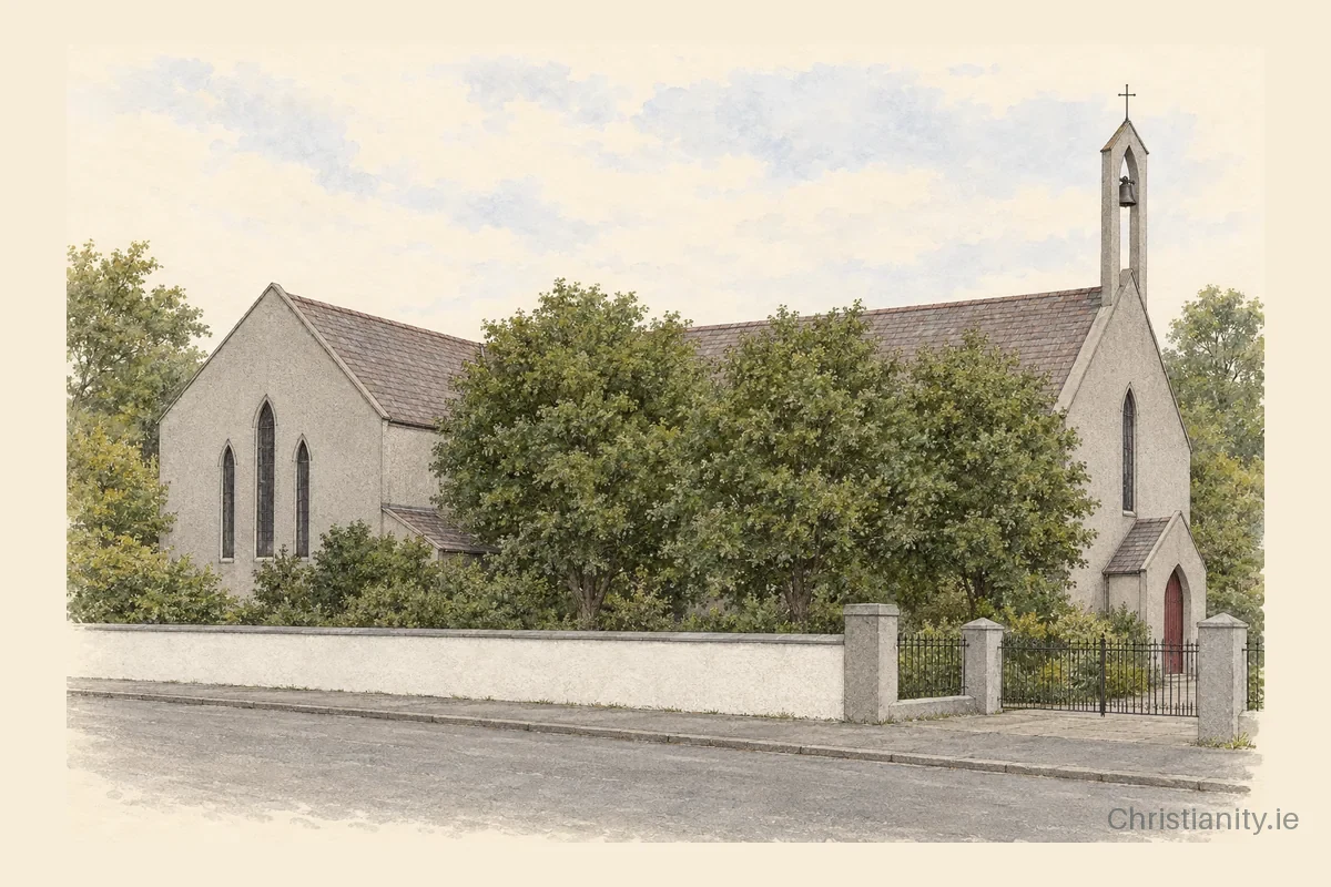 Watercolour and ink illustration of St. John the Baptist, Causeway