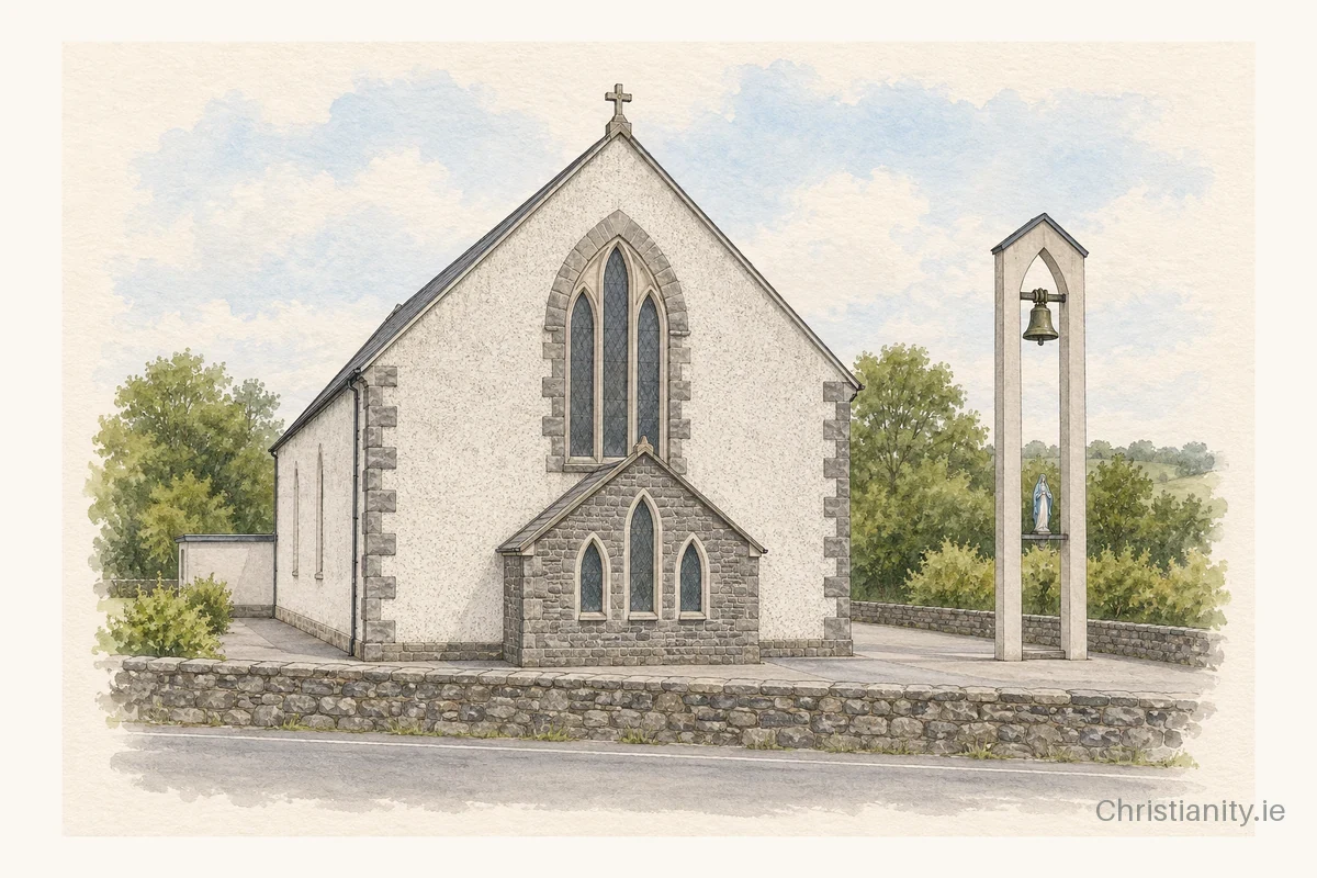 Watercolour and ink illustration of St. John the Baptist, Croagh