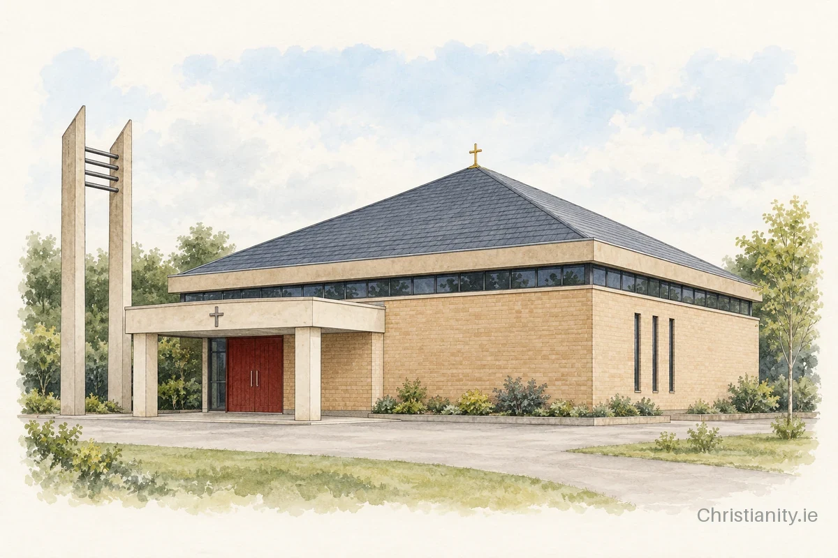 Watercolour and ink illustration of St. John the Baptist, Drumcree