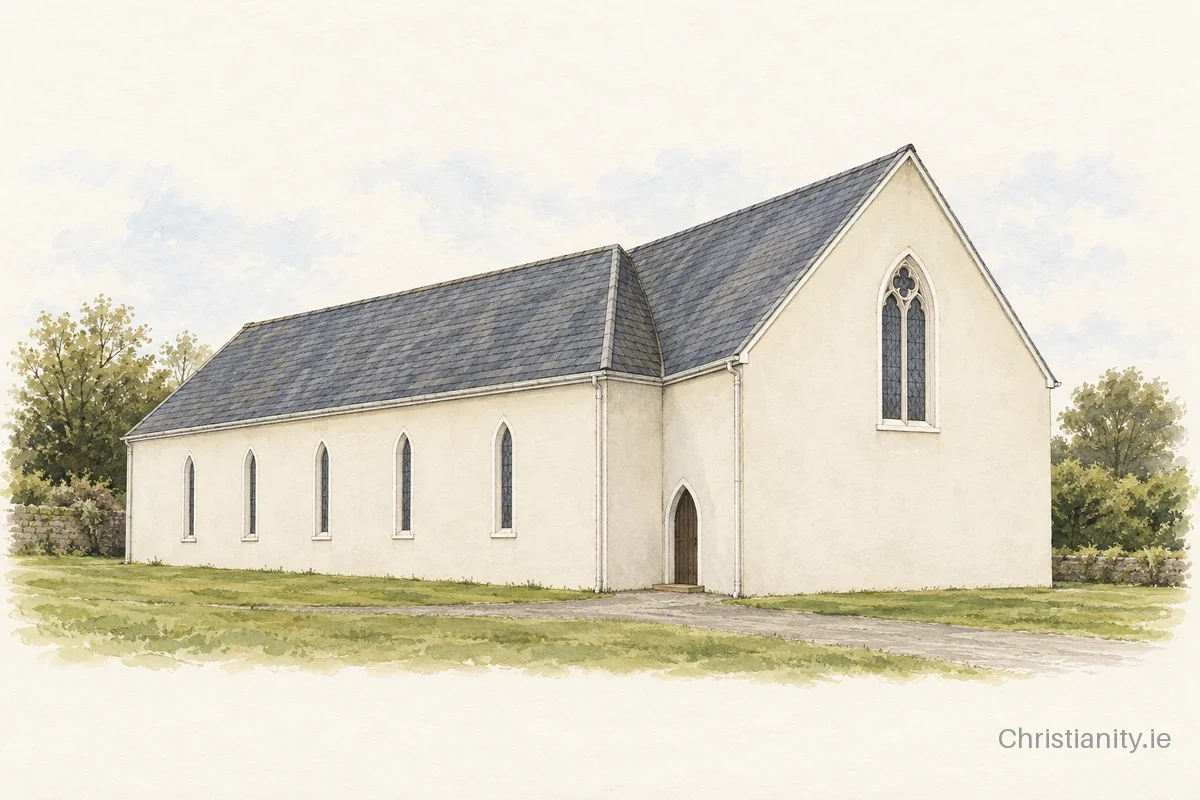 Watercolour and ink illustration of St. John the Baptist, Meelick