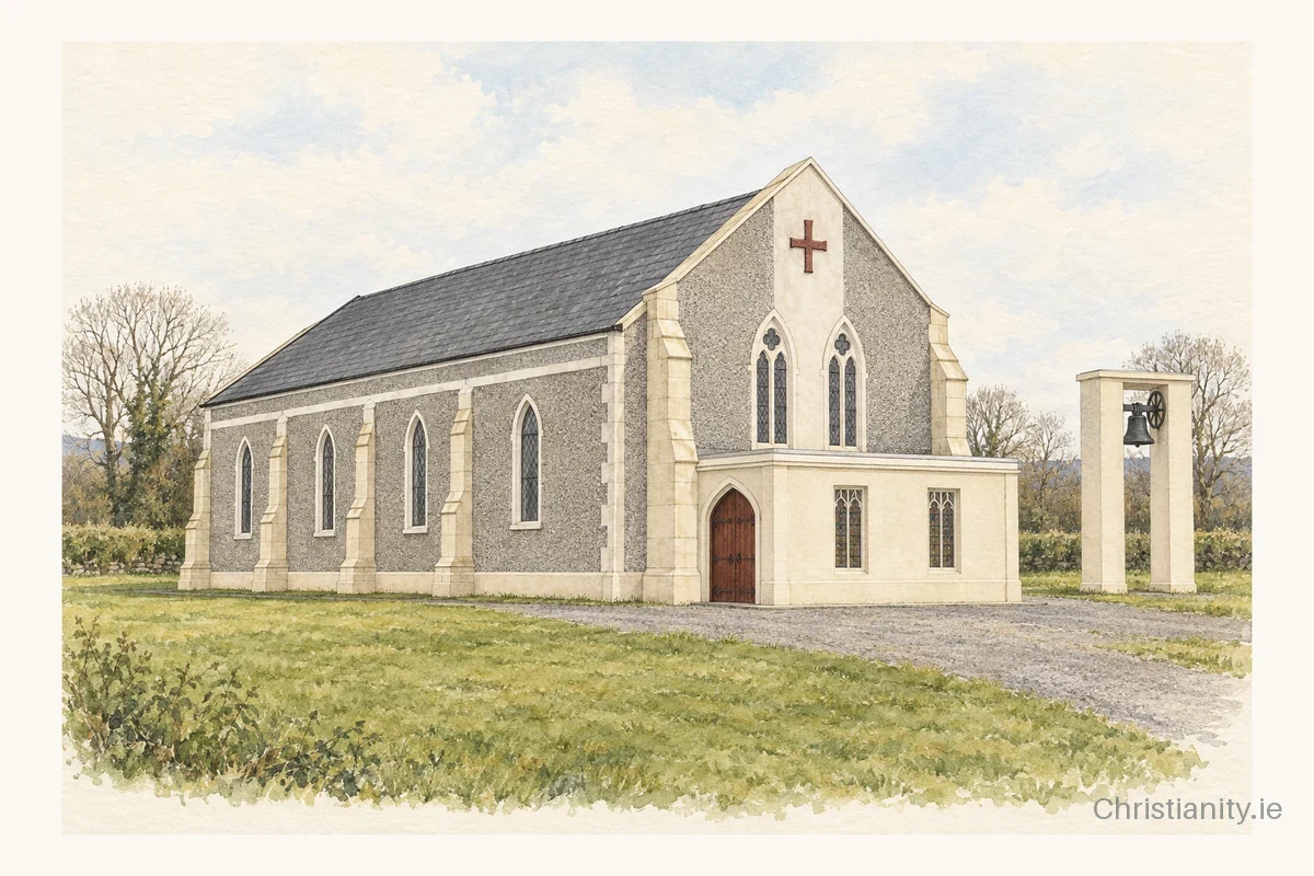 Watercolour and ink illustration of St John The Evangelist, Raferagh