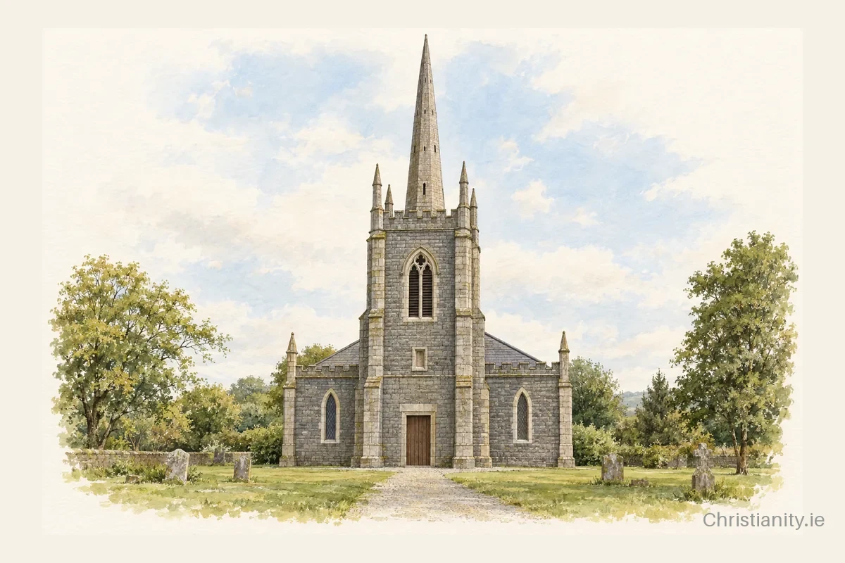 Watercolour and ink illustration of St John's Church