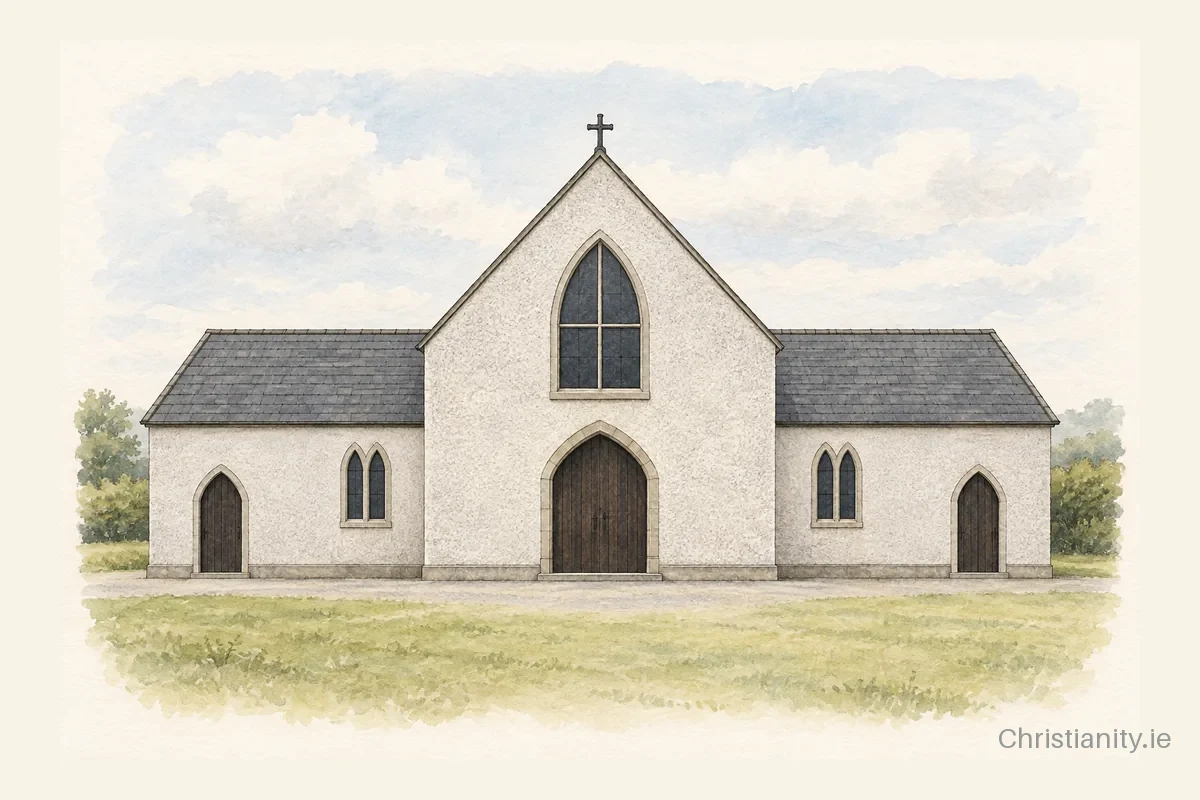Watercolour and ink illustration of St. Joseph’s, Ballinree