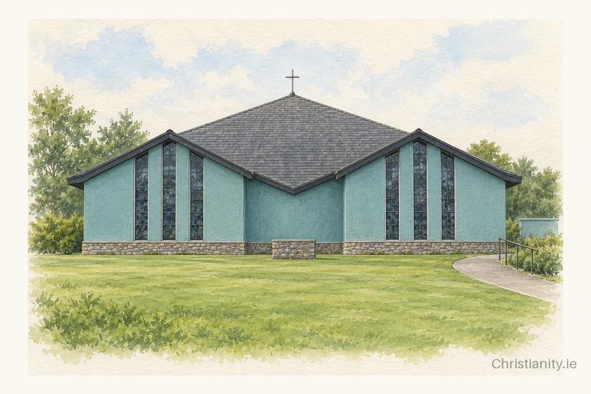 Watercolour and ink illustration of St Joseph’s, Ballyscullion