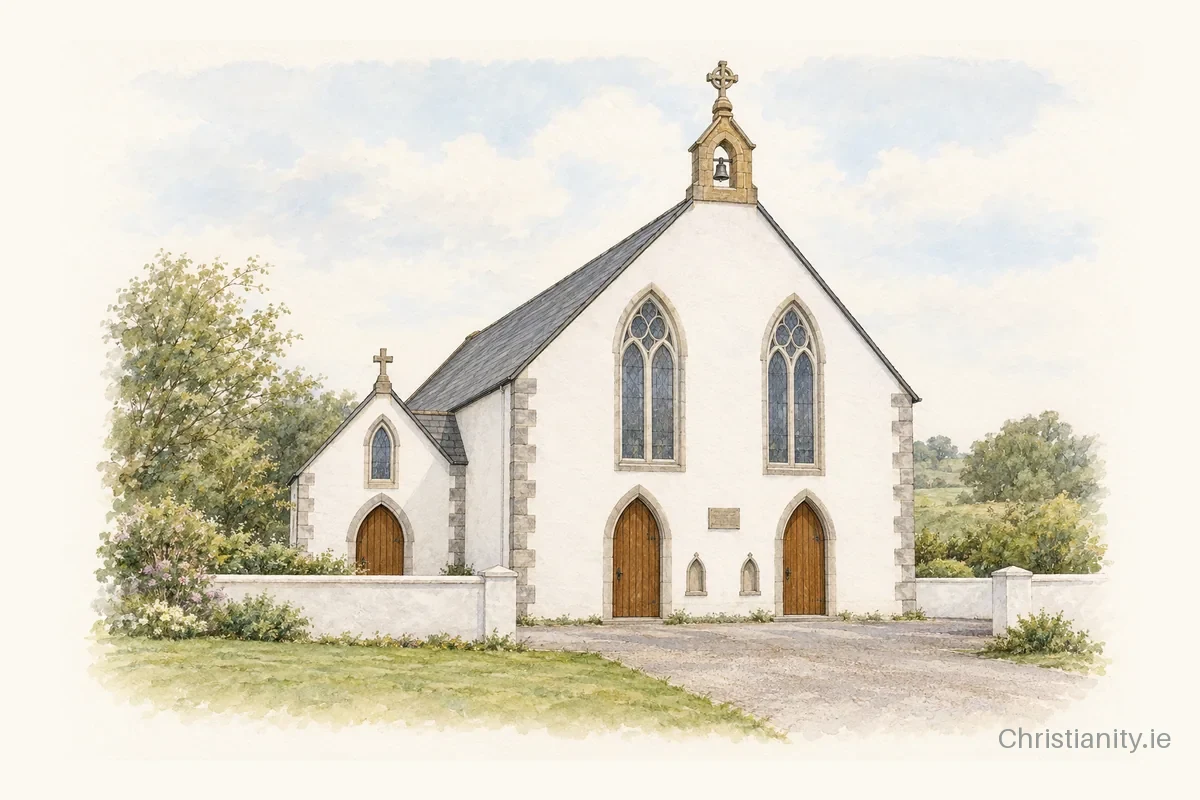 Watercolour and ink illustration of St. Joseph's, Castlemartyr