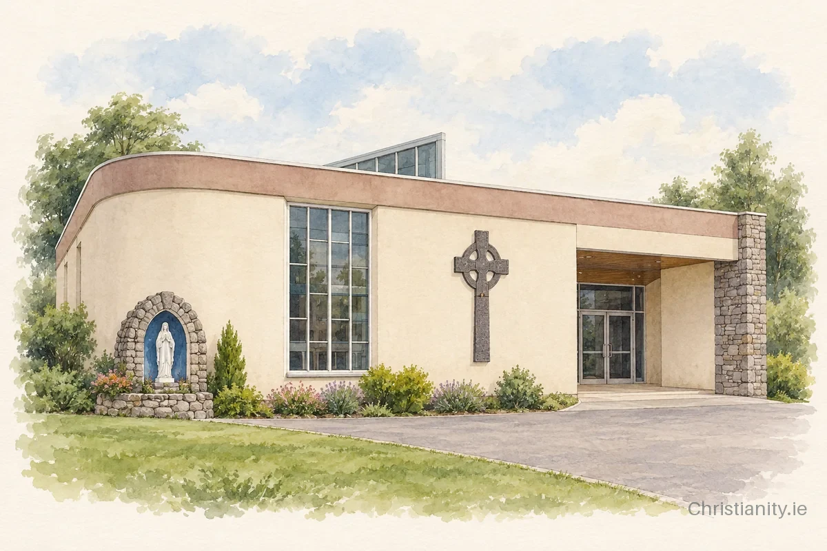 Watercolour and ink illustration of St. Joseph's Church