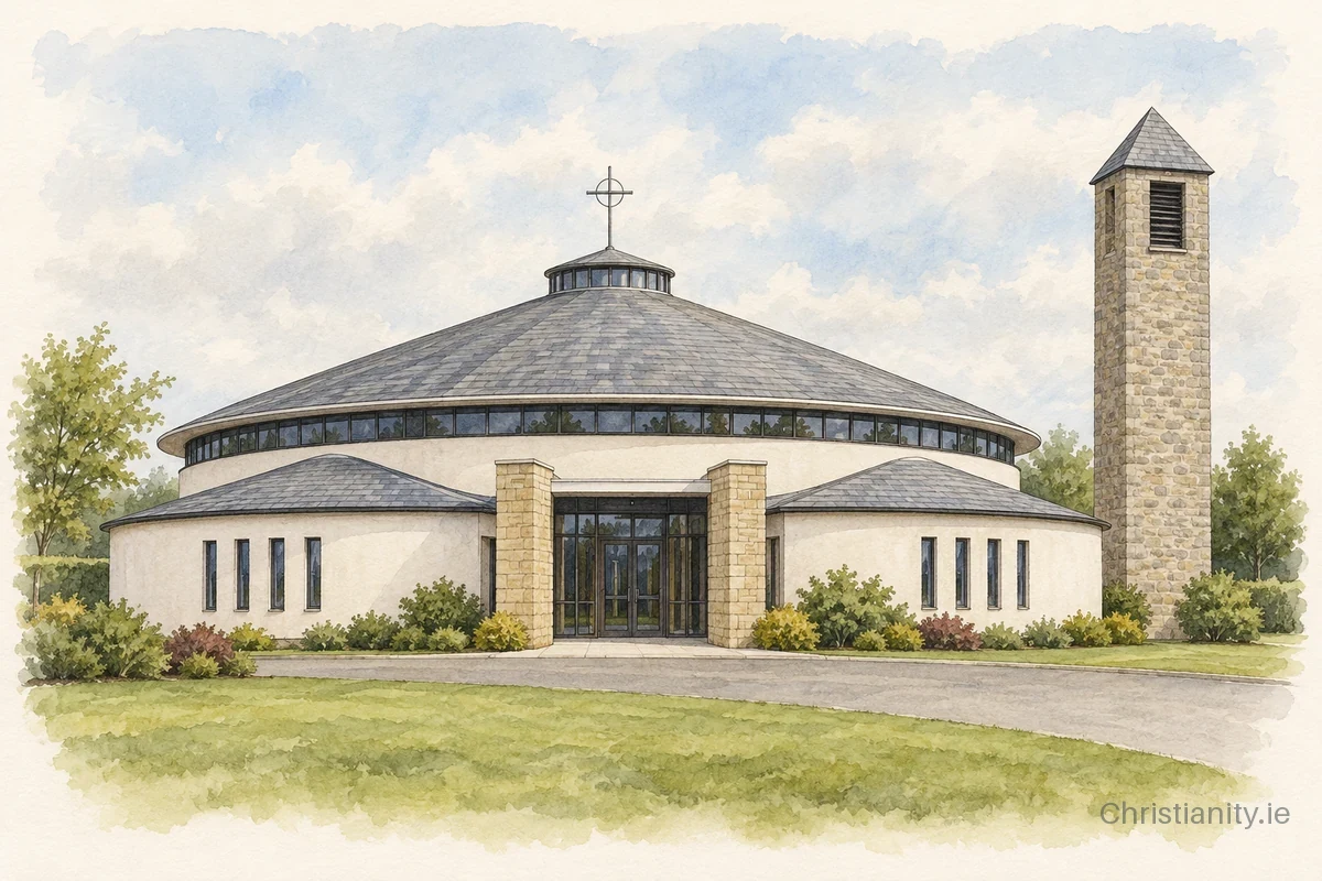 Watercolour and ink illustration of St. Joseph's Church