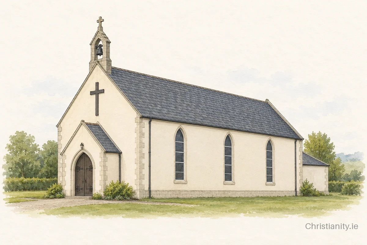Watercolour and ink illustration of St Joseph’s Church