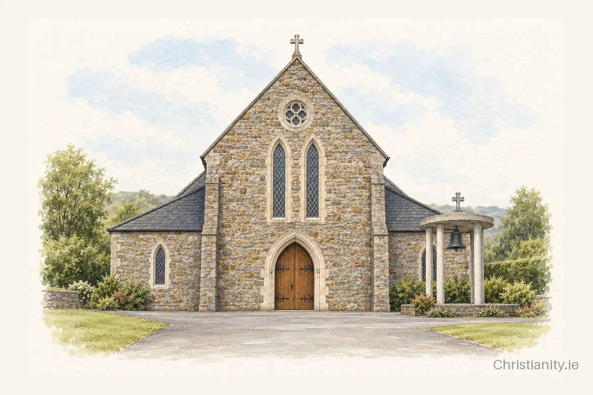 Watercolour and ink illustration of St. Joseph's Church, Rathmore