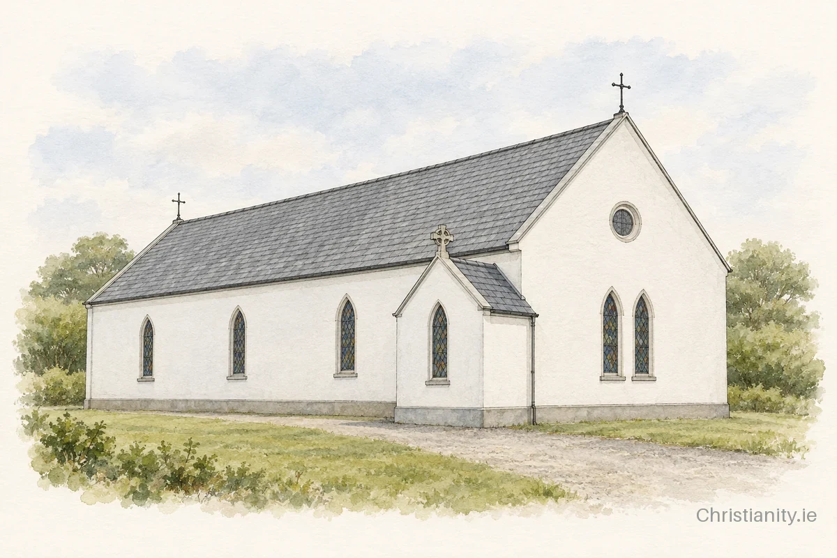 Watercolour and ink illustration of St Joseph’s Church