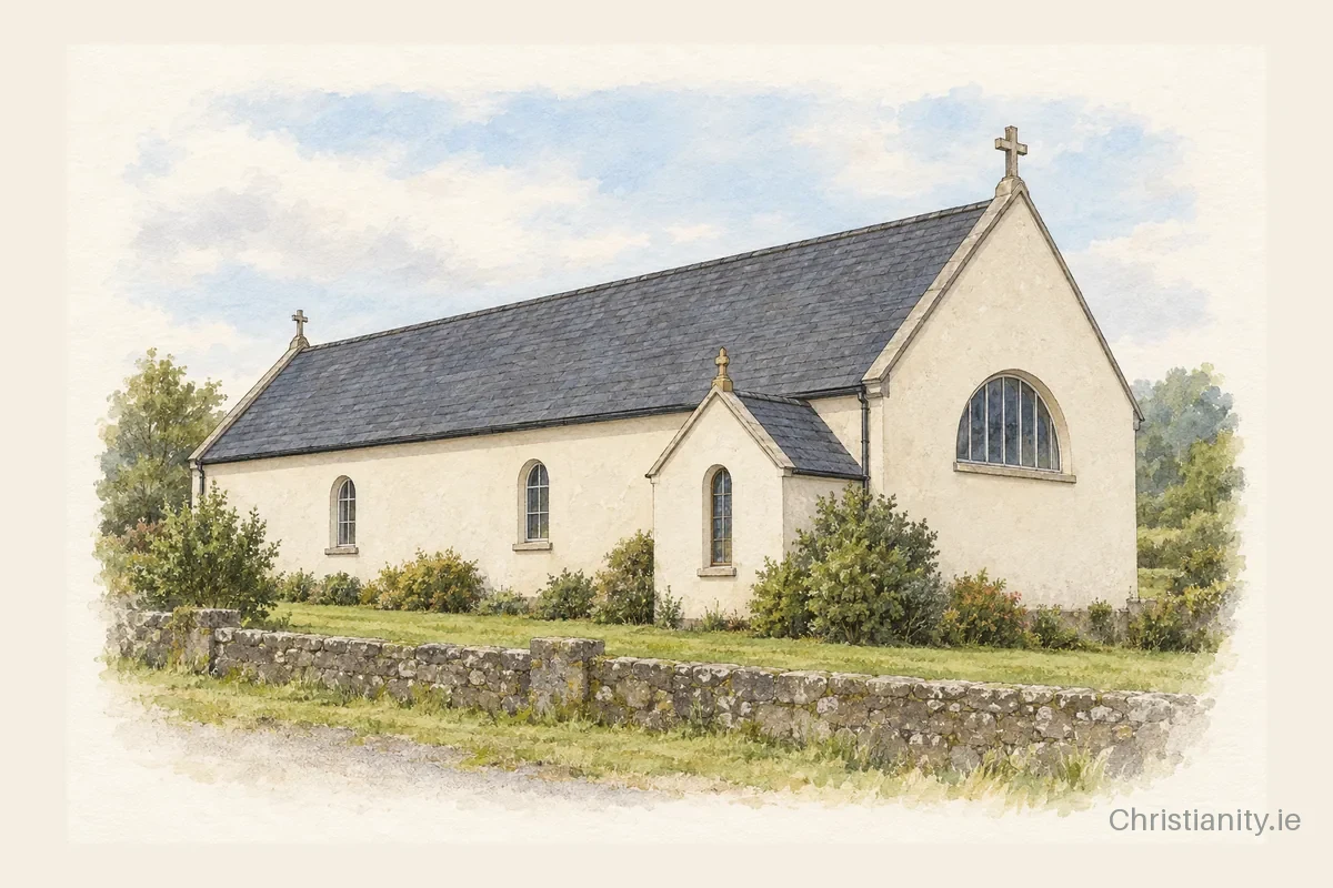 Watercolour and ink illustration of St. Joseph's, Courtbrack